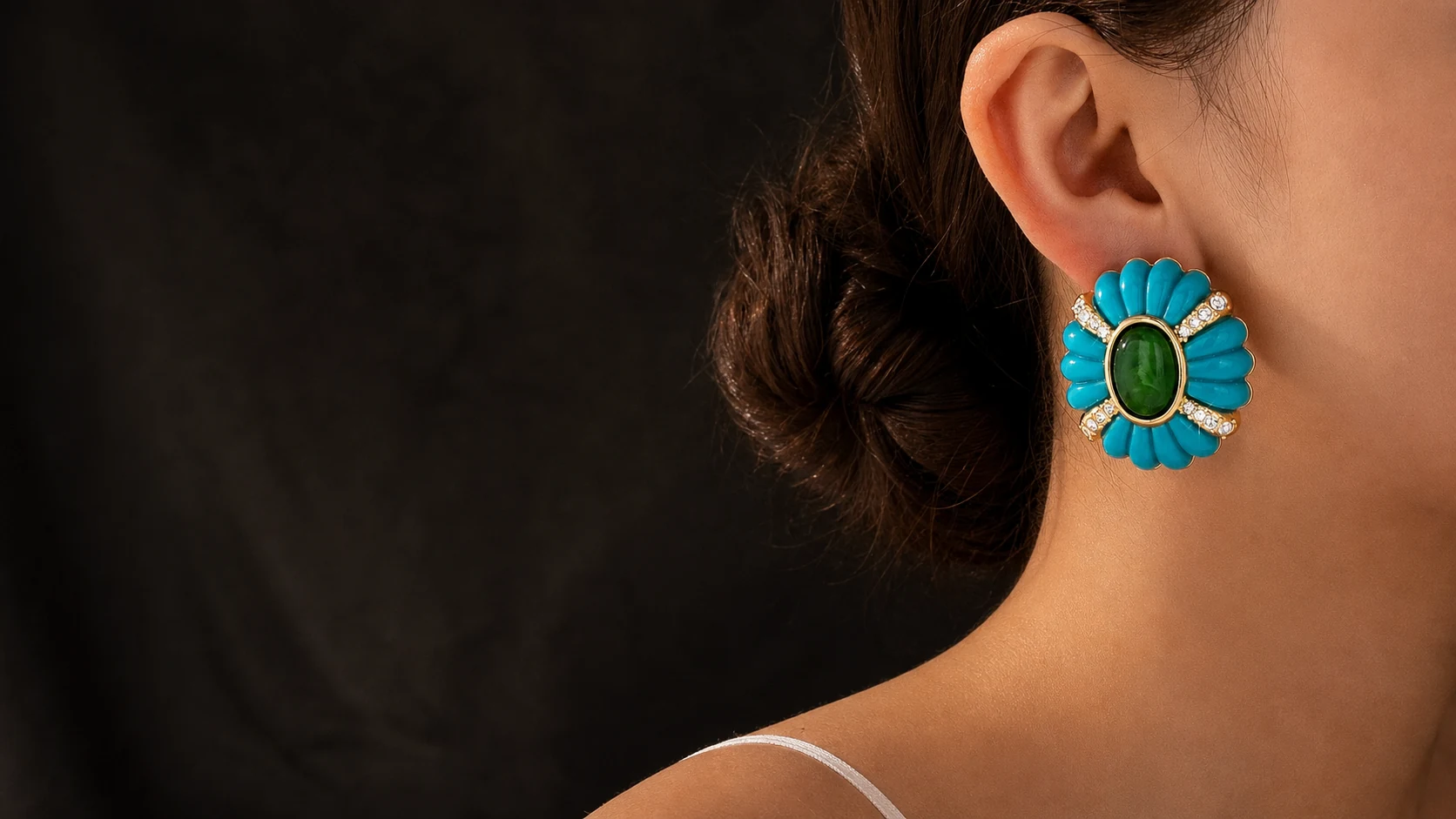 Haishaer turquoise resin statement earrings for boutique brands