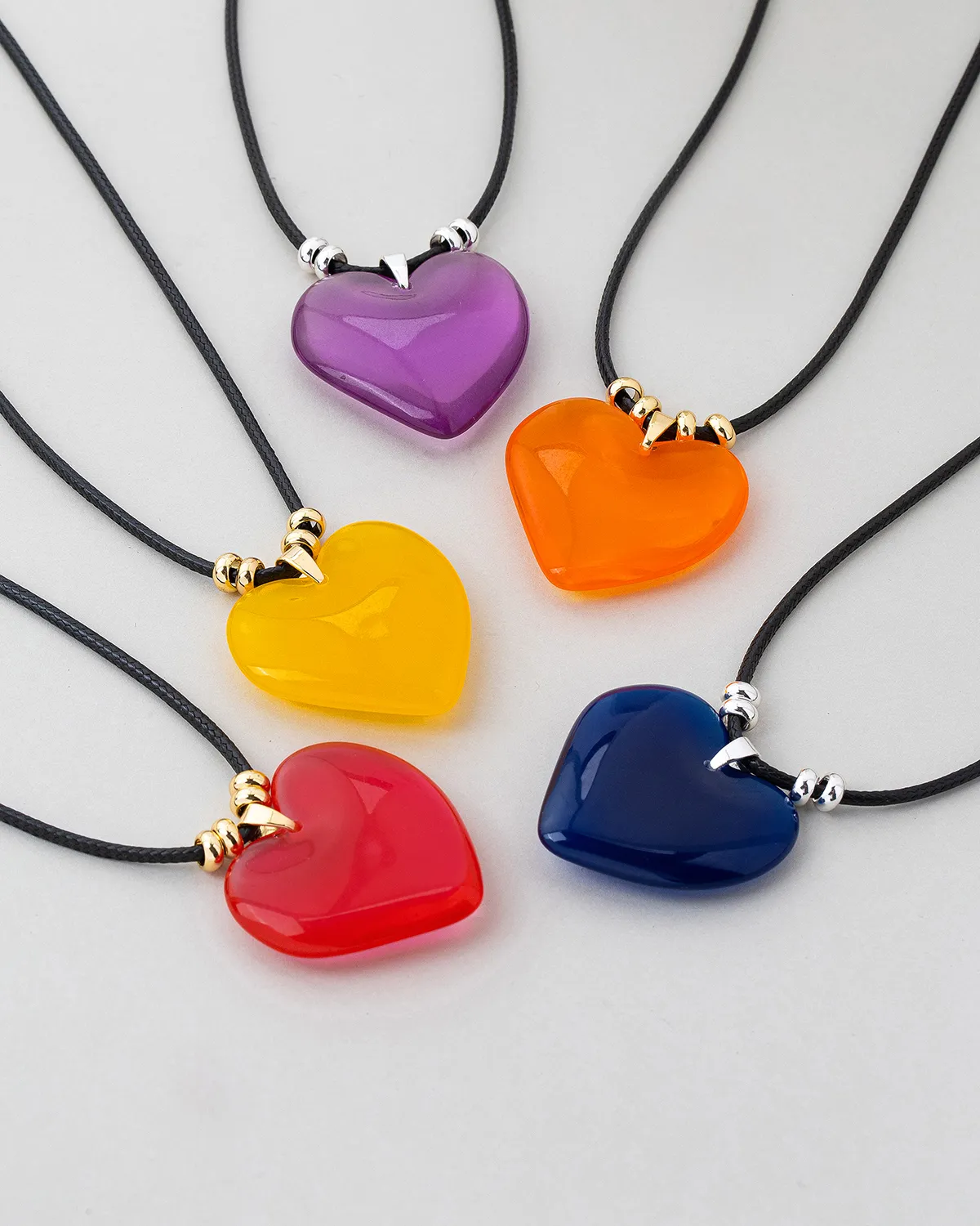 Purple Heart Resin Necklace wholesale resin jewelry