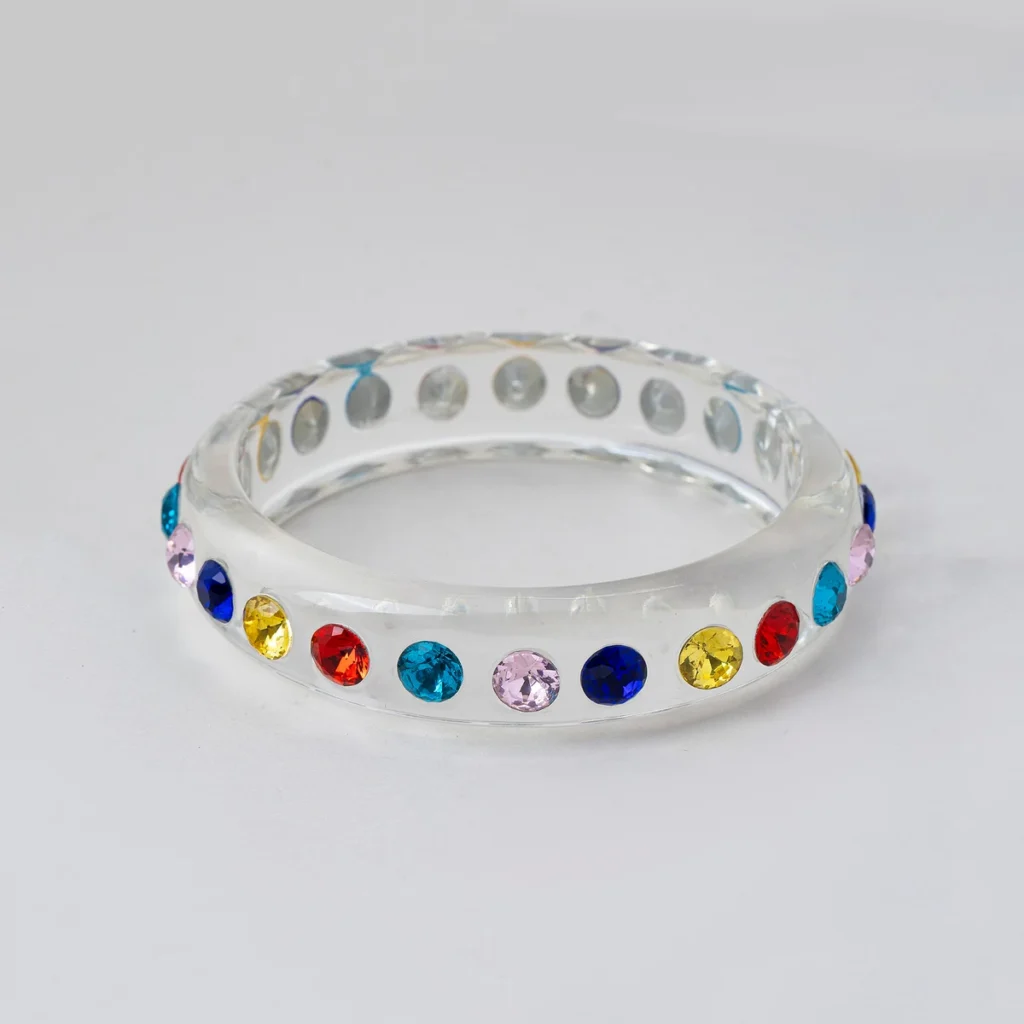 Crystal-Set Clear Resin Bangle E14A6623 wholesale resin jewelry product