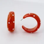 Orange Resin Hoop Earrings product detail thumbnail