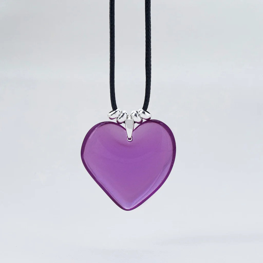 Purple Heart Resin Necklace wholesale resin jewelry
