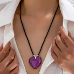 Purple Heart Resin Necklace product detail thumbnail