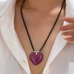 Purple Heart Resin Necklace product detail thumbnail