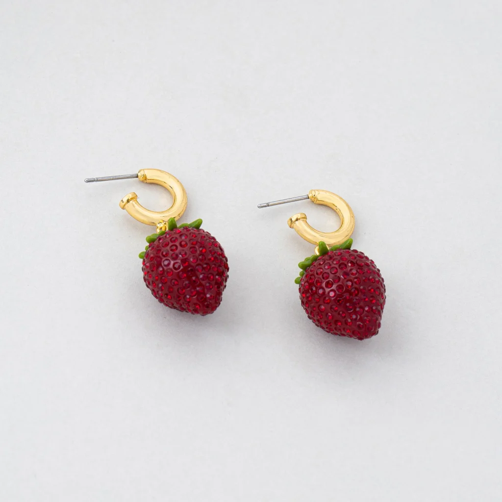 Strawberry Resin Drop Earrings | Custom Wholesale Fruit Jewelry wholesale resin jewelry