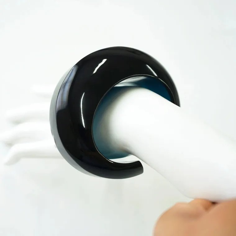 Chunky Black Open Cuff Resin Bangle Bracelet wholesale resin jewelry
