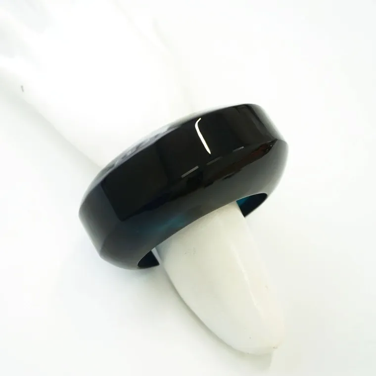 Chunky Black Open Cuff Resin Bangle Bracelet wholesale resin jewelry