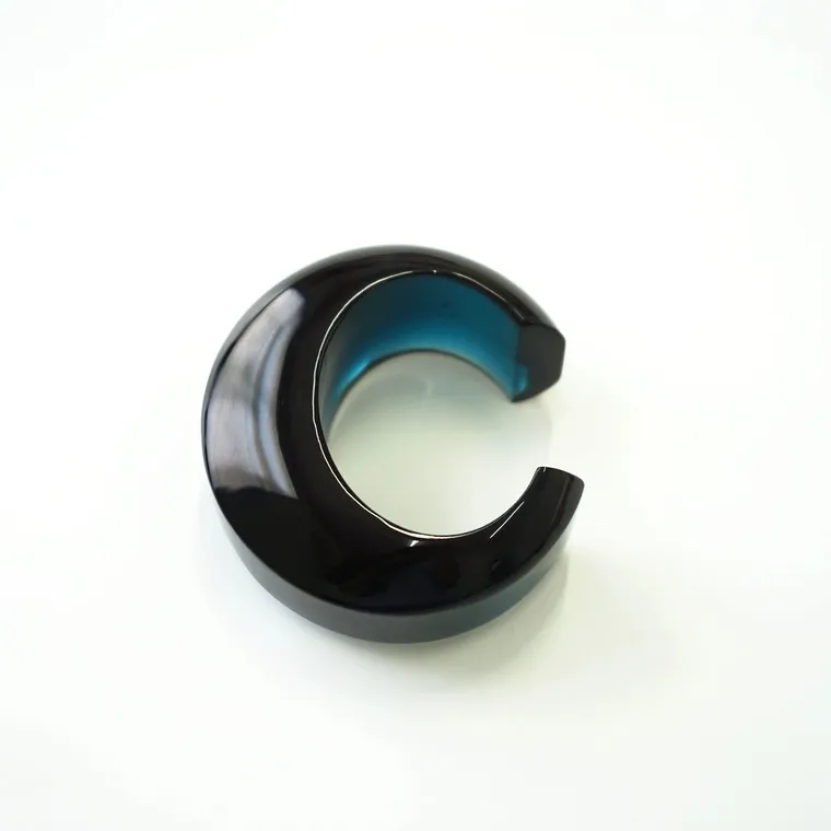 Chunky Black Open Cuff Resin Bangle Bracelet wholesale resin jewelry