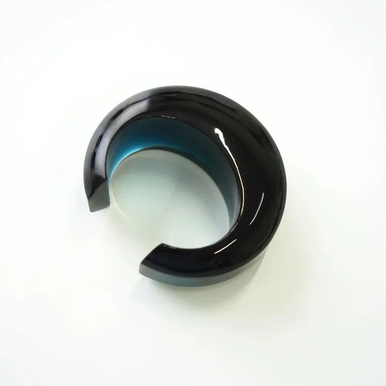 Chunky Black Open Cuff Resin Bangle Bracelet wholesale resin jewelry