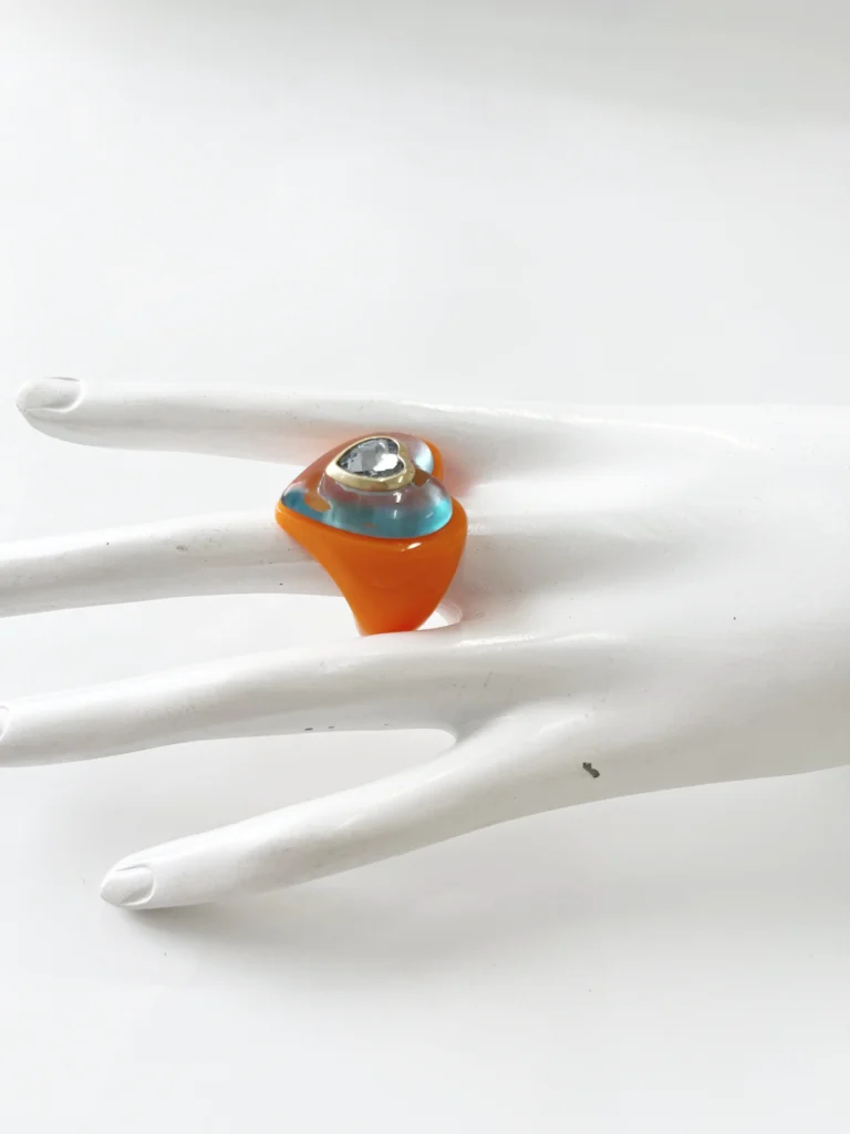Layered Heart Resin Statement Cocktail Ring | Haishaer Jewelry wholesale resin jewelry