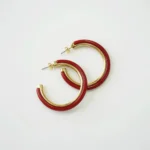 Burgundy Berry Red C Shape Resin Hoop Earrings | Resin Jewelry Manufacturer product detail thumbnail