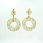 Wholesale Gold Glitter Transparent Hollow Circle Resin Dangle Earrings, Fashion Resin Statement Jewelry for Women product detail thumbnail
