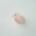 Translucent Pink Teardrop Resin Earrings with CZ Stone Accent product detail thumbnail
