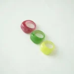 Translucent Candy Color Chunky Resin Ring, Irregular Wide Band Statement Ring product detail thumbnail